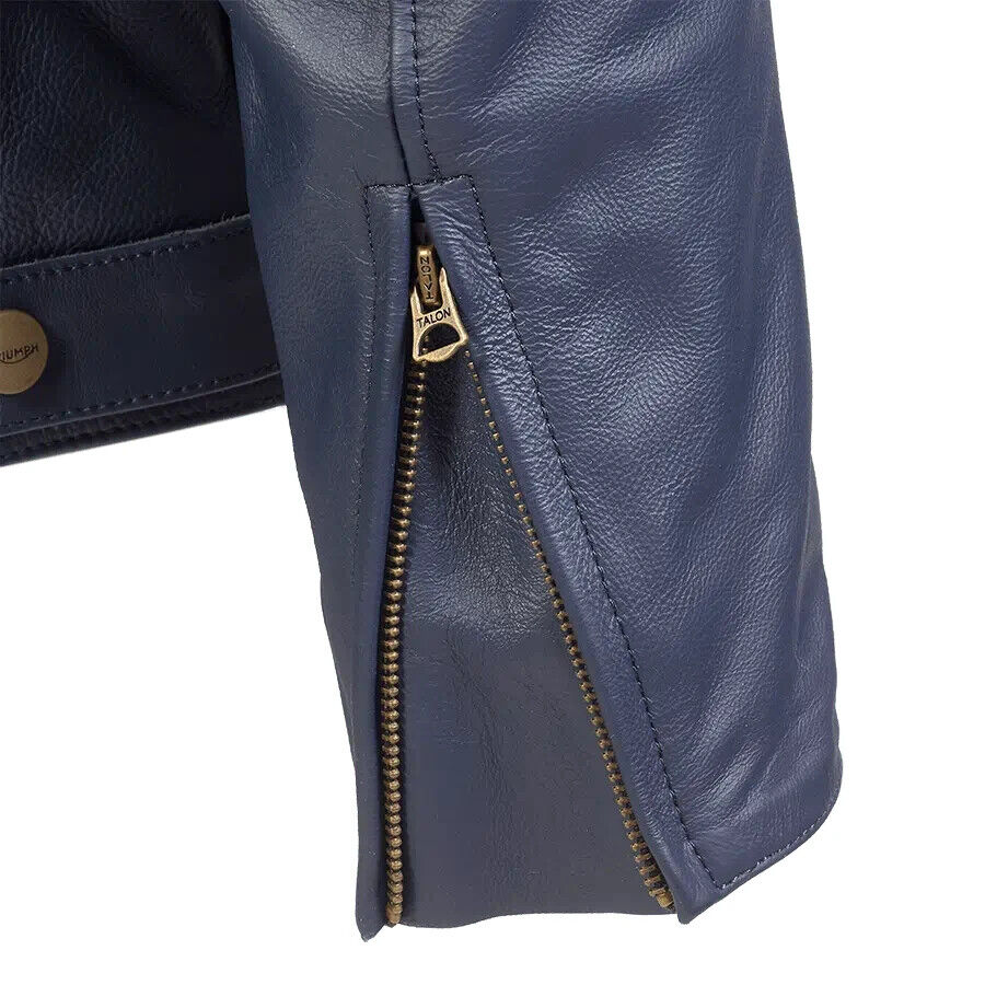 2023 Braddan Blue Leather Jacket