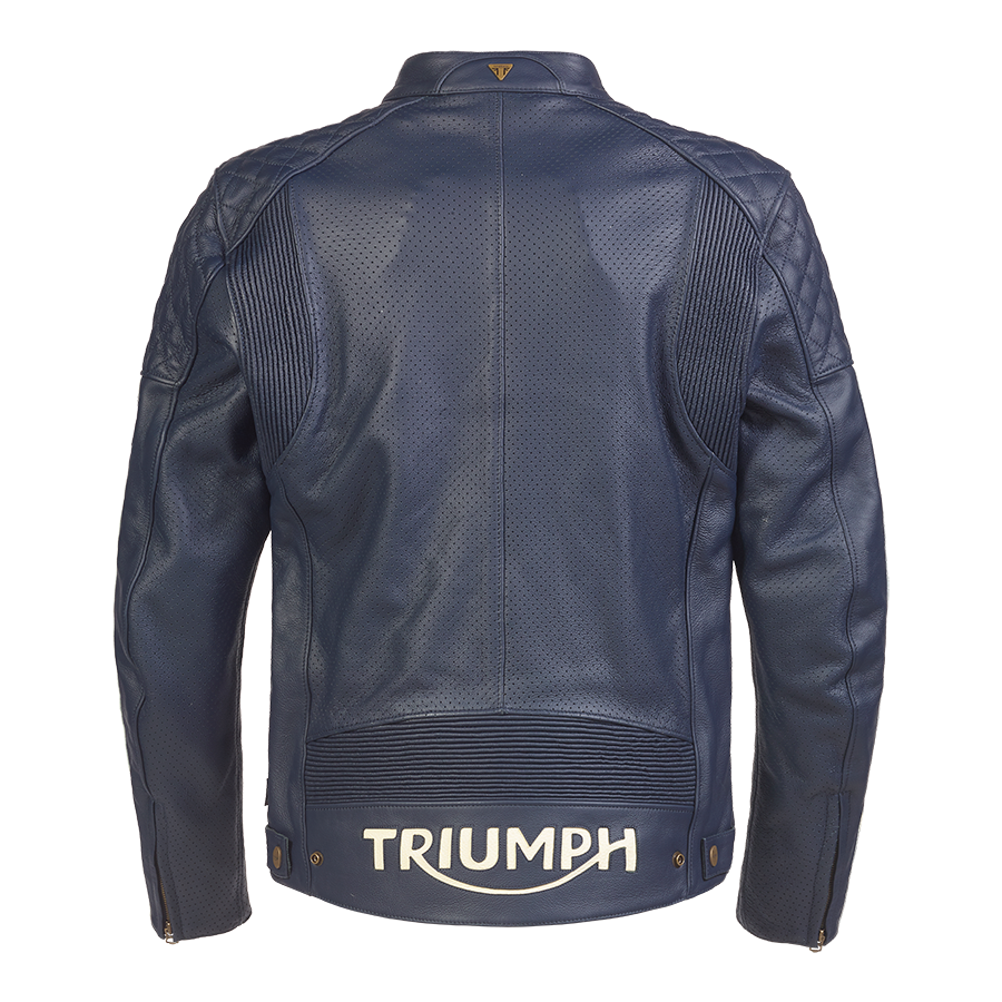 Braddan Blue Retro Air Race Leather Jacket