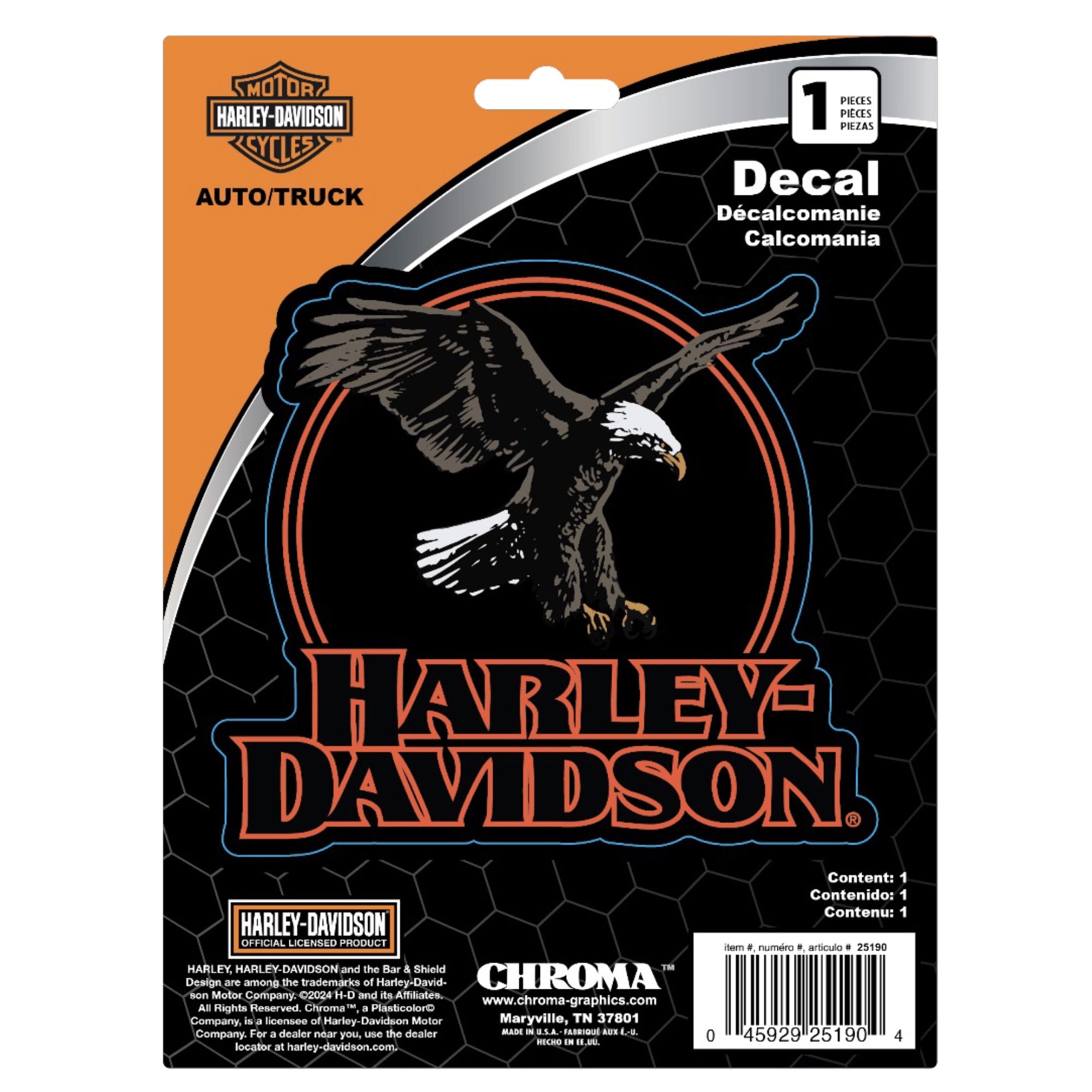 Harley-Davidson Chroma - Harley Eagle with Text 15x20 // Seasonal Decal ...