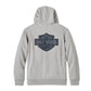 Bar & Shield Plaid Lined Zip-Up Hoodie - Grey Heather