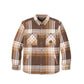 In Between The Line Shirt Jacket - Plaid - Java & Toffee