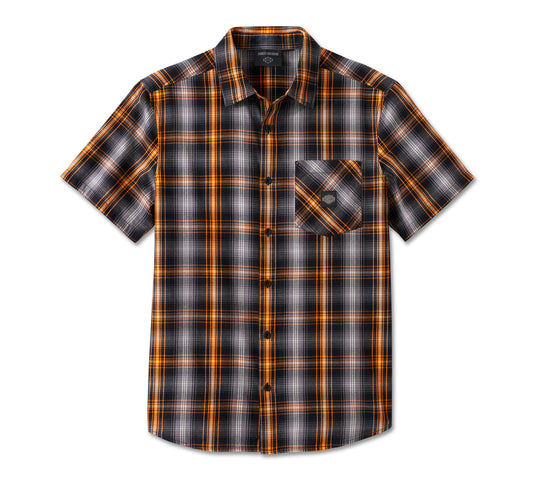 Men's Staple Short Sleeve Shirt - Plaid - Harley Black & Quiet Shade