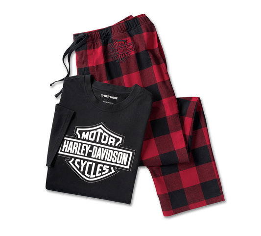 Men's Bar & Shield Short Sleeve Pyjama Set