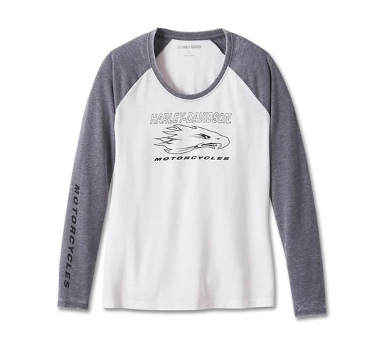 Women's Screamin' Eagle Raglan Long Sleeve Burnout Tee