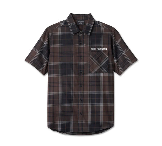 Cowboy Rider Short Sleeve Plaid Shirt