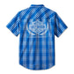 Men's Trophy Bar & Shield Short Sleeve Plaid Shirt - Blue Plaid