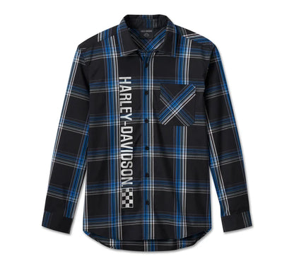 Men's The Bagger Long Sleeve Shirt - Black Plaid