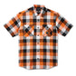 Men's Bar & Shield Wrinkle Resistant Short Sleeve Shirt - Orange Plaid