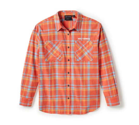 Women's Patch Woven Long Sleeve Shirt