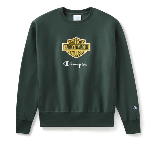 Champion x Harley-Davidson Fanatic Crew Neck Sweatshirt - Dark Green Champion