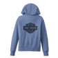 Women's Special Bar and Shield Zip Front Hoodie - Colony Blue