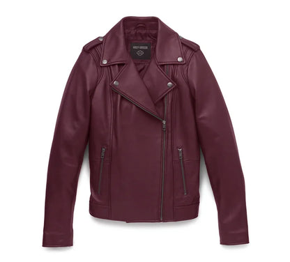 Women's Lisbon Debossed Leather Jacket