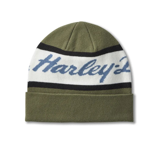 H-D Script Beanie - Grape Leaf