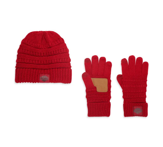 Women's Open Road Knit Hat & Glove Set - Chili Pepper