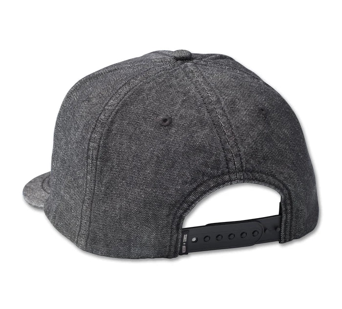 Bar & Shield Denim Snapback Cap - Black