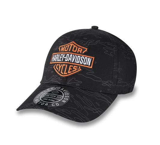 Enflame Bar & Shield Stretch-Fit Baseball Cap - Harley Black