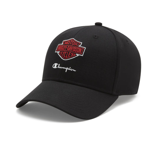 Champion x Harley-Davidson Adjustable Baseball Cap - Black & Scarlet Champion