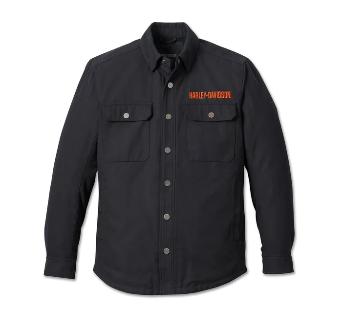 Mens shirt jacket black best sale