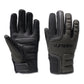 A pair of women's waterproof motorcycle gloves in black, with contrast knitting and a velcro wrist closure.