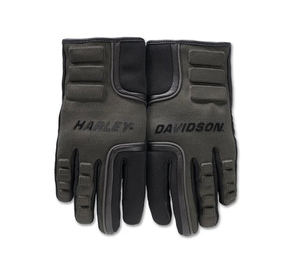 Women's H-D Waterproof Dyna Knit Mixed Media Gloves - Black Olive & Harley Black