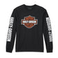 Men's Bar & Shield Long Sleeve Tee - Black