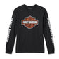 Men's Bar & Shield Long Sleeve Tee - Black