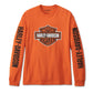 Men's Bar & Shield Long Sleeve Tee - Vintage Orange