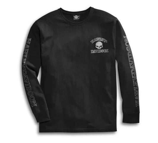 Men's Skull Long Sleeve Tee - Black