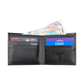 Black Leather Folding Card Holder