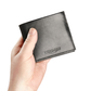 Black Leather Folding Card Holder