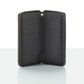 Black Leather Long Zip Wallet