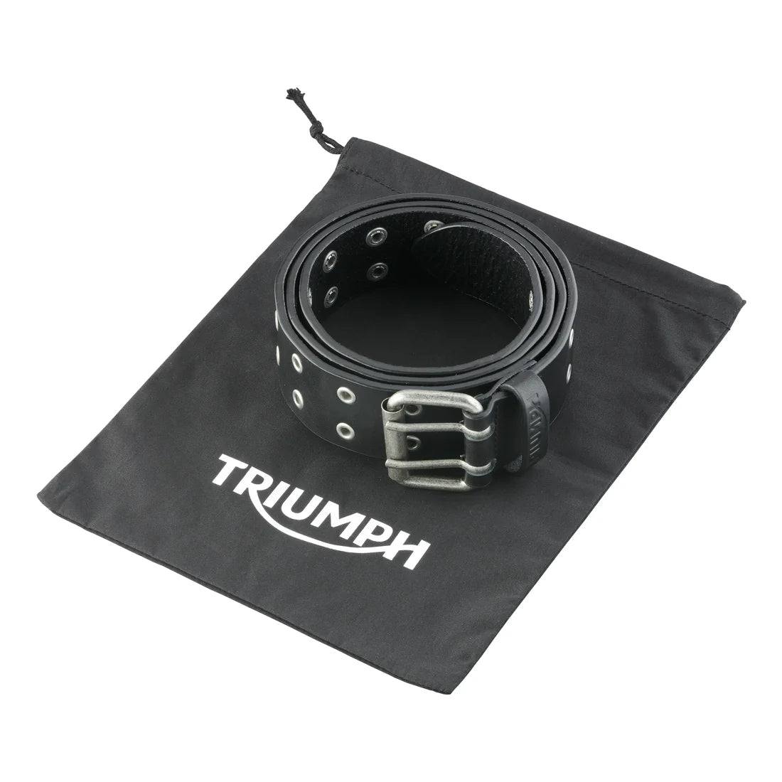 Triumph Rivet Black Leather Belt (MACA25009-S-M)