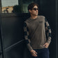 Harker Checkerboard Long Sleeve Brown T-Shirt