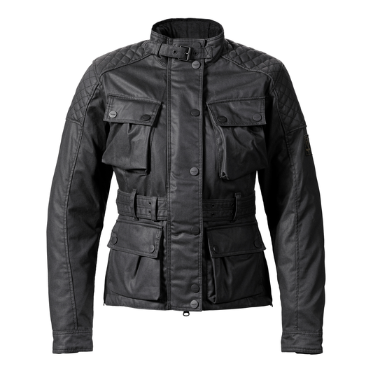 Ladies Beck Black Wax Textile Jacket