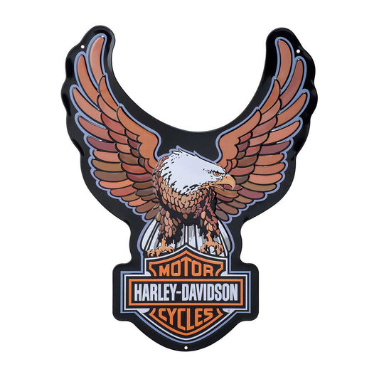 H-D BAR & SHIELD EAGLE TIN SIGN