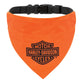 H-D ORANGE B&S PET BANDANA -LG/XL