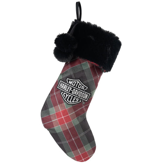 Holiday Faux Christmas Stocking Red/Green Plaid