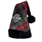 Embroidered Bar & Shield Logo Holiday Plaid Santa Hat