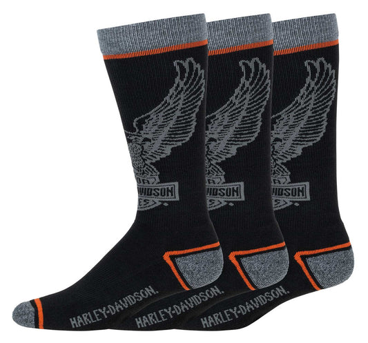 Men's 3-Pack Eagle Logo Mid-calf Wicking Riding Socks