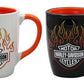 Harley-Davidson® Bar & Shield Flames Ceramic Mug Set - 15 oz. - Color Change