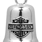 Sculpted Engine Bar & Shield Ride Bell, Silver Finish HRB040
