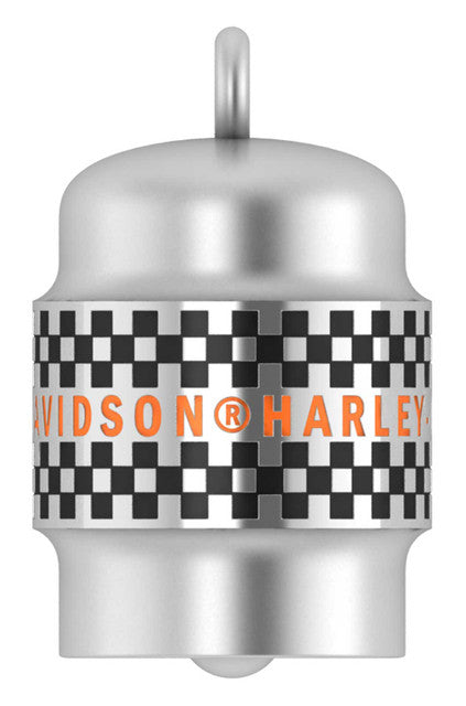 Racing Checkered H-D Script Motorcycle Ride Bell - Silver Finish