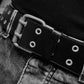 Rivet Black Leather Belt