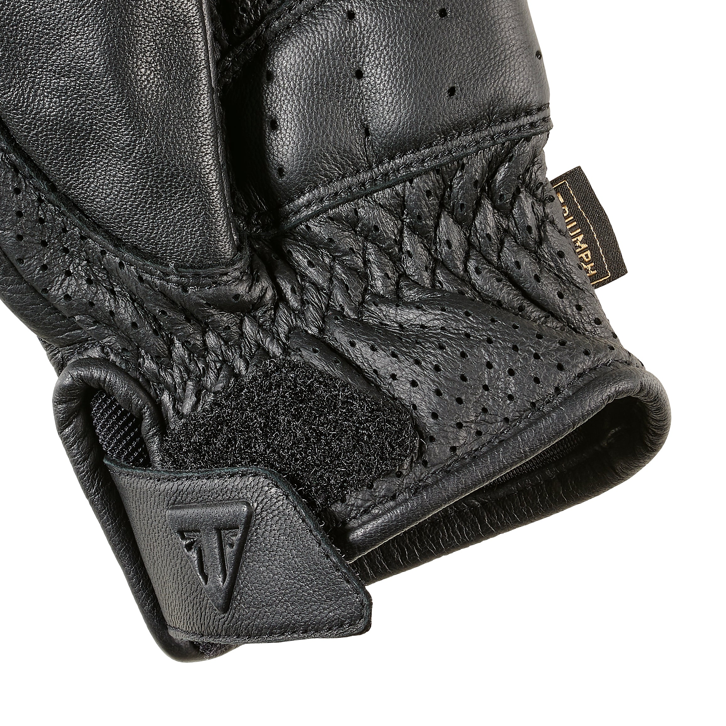 Triumph Dalton Black Leather Gloves (MGVS24402-M)