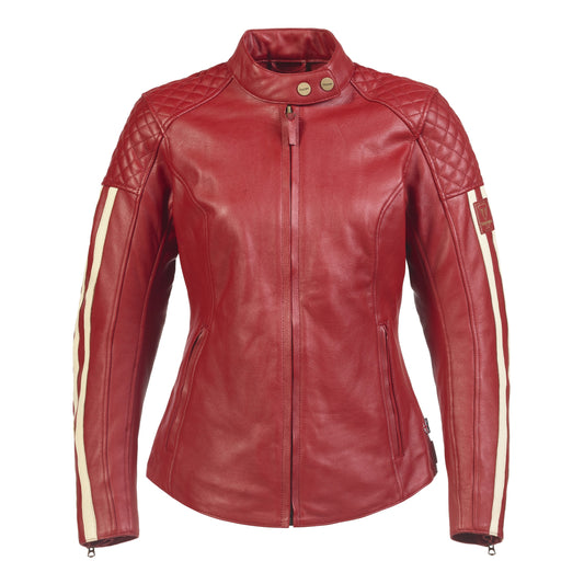 Ladies Braddan Sport Red Leather Jacket