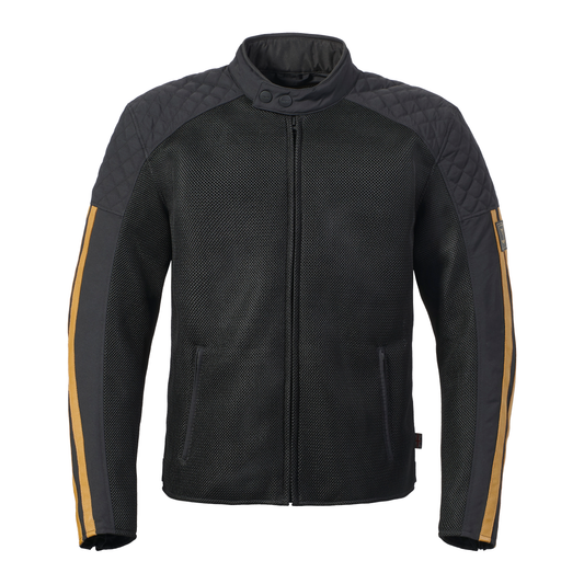 Braddan Retro Mesh Textile Black Gold Jacket