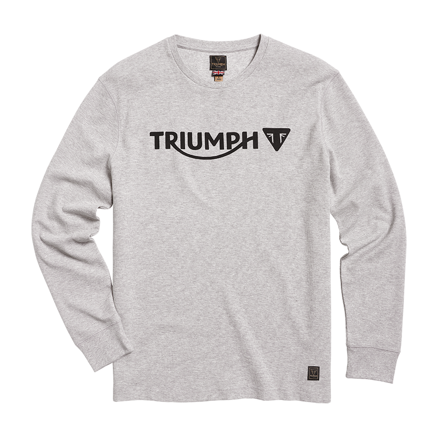 Triumph Bettman Long Sleeve Waffle Grey T-Shirt (MTLS22100-S)