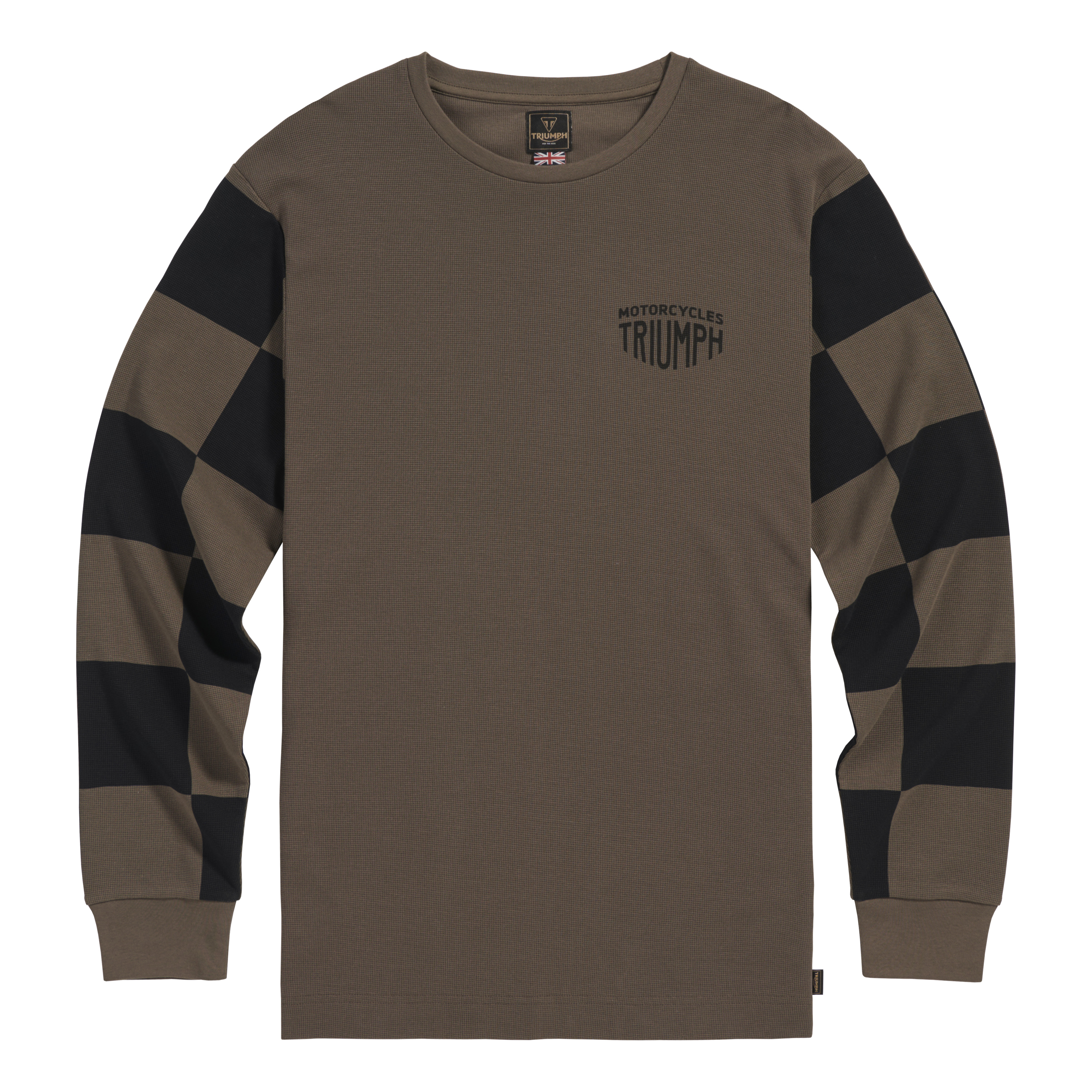 Triumph Harker Checkerboard Long Sleeve Brown T-Shirt (MTLS26241-M)