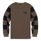 Harker Checkerboard Long Sleeve Brown T-Shirt