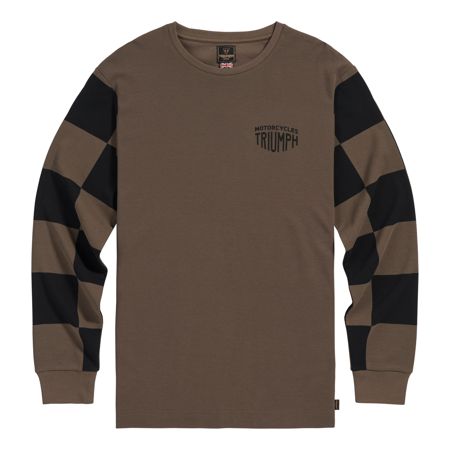 Harker Checkerboard Long Sleeve Brown T-Shirt